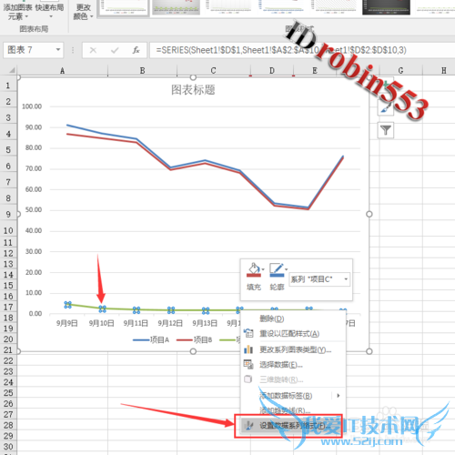 Excel2016表格折线图怎么添加双纵坐标 次坐标轴