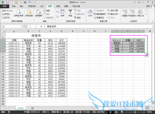 EXCEL合并计算的方法!