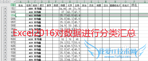 Excel2016怎么对数据进行分类汇总