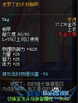 DNF波罗丁的天祈板金战甲套