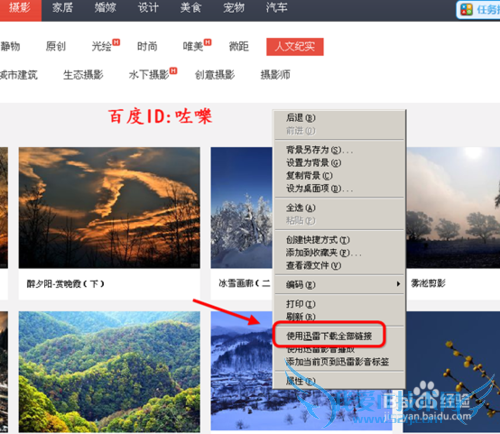 怎么用迅雷批量下载网页内的图片
