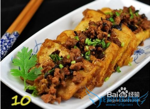 豆腐怎么烧出肉的口感——肉末虎皮豆腐