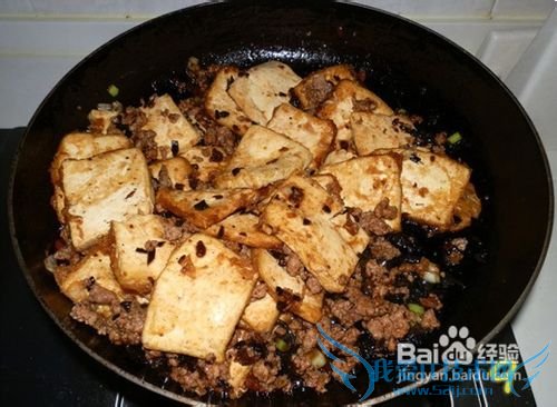 豆腐怎么烧出肉的口感——肉末虎皮豆腐