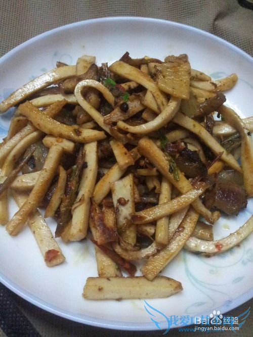 腊肉豆丝的做法