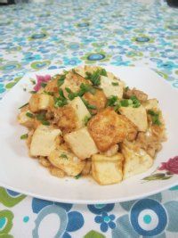 孜然肉末豆腐的做法