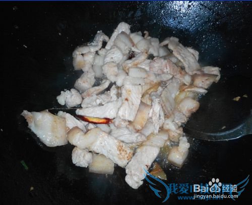 香豆腐炒肉片的做法