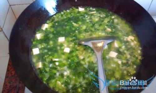 养眼又清火的蔬菜汤--春菜豆腐羹