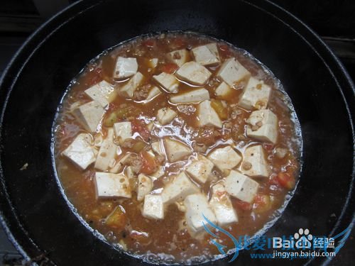 番茄肉末烧豆腐做法
