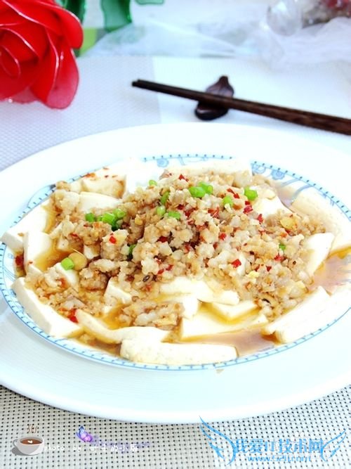 怎样做豆腐营养又好吃--肉末蒸豆腐