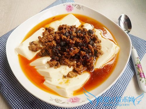 豉汁肉末蒸豆腐