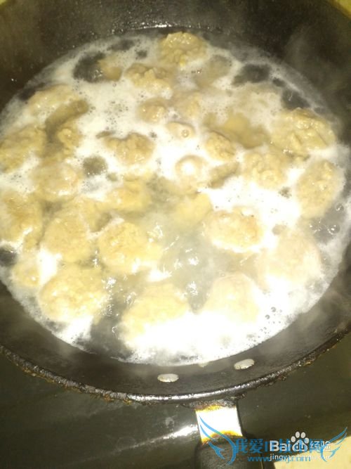 低油:汆豆腐丸子