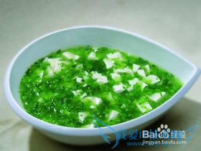 绿叶豆腐羹的做法