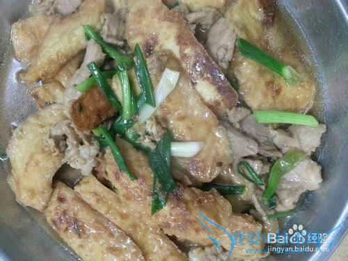 自制油炸五香豆腐炒肉片