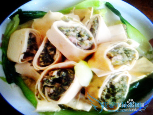 怎么做美食豆腐皮肉卷