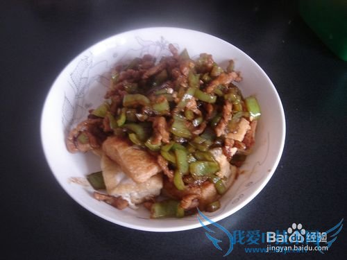 辣椒肉末煎脆皮豆腐——舌尖上的家常味道