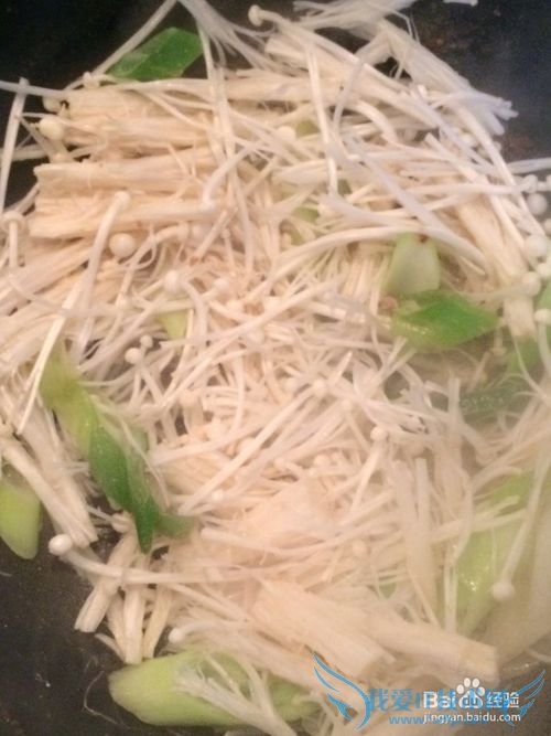 精炒大葱金针菇羊肉末