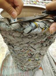 #环保达人#废旧报纸变身保温花盆套