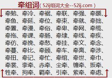 牵组词