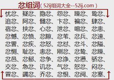 忿组词
