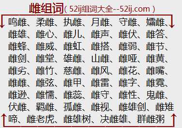 雌组词