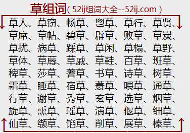 草组词