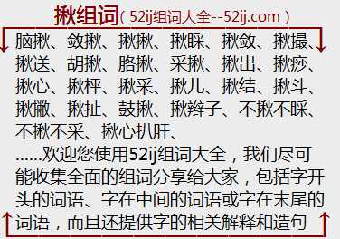 揪组词