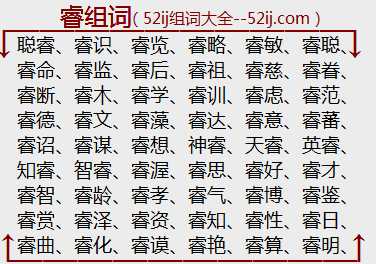 睿组词