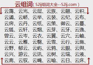 云组词