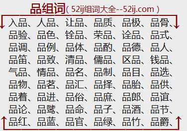 品组词